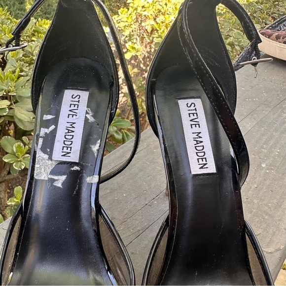 Steve Madden Opar Black Opal Translucent pointed Toe Stiletto Heels 7.5 - Picture 2 of 7